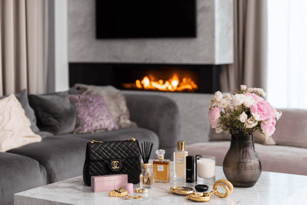 luxe lifestyleproducten op een tafel