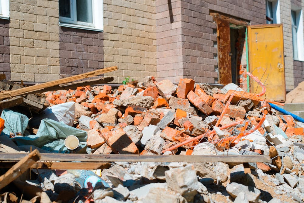 gevallen materialen tijdens een verbouwing aan huis