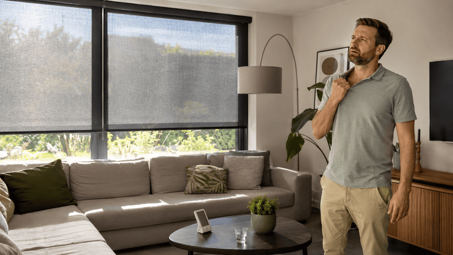 man heeft het warm binnen ondanks zonwering